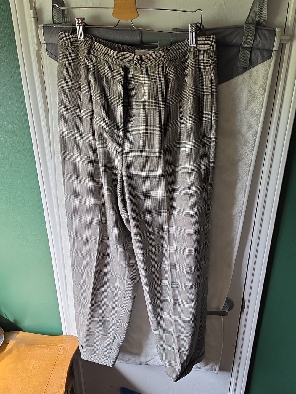 Talbots Vintage Classic Plaid Dress Pants - Taupe/Gray
